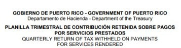 Planilla Trimestral de Contribución Retenida